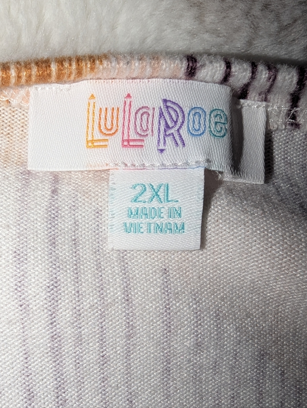 LuLaRoe 2XL Pink Purple Rust Geometric Aztec Open Front Lightweight Cardigan - Picture 4 of 5